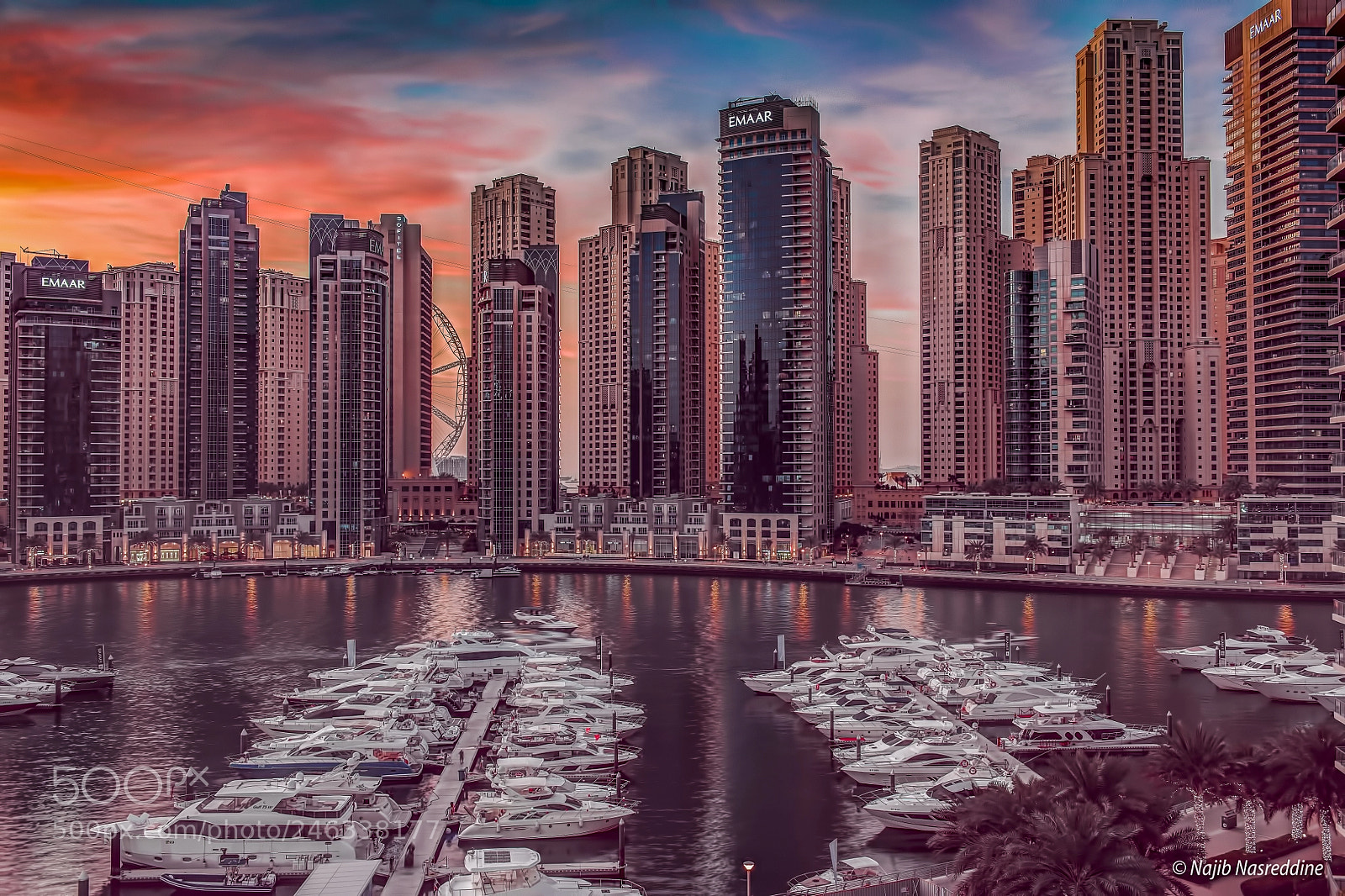 Nikon D850 sample photo. Sunset over marina photography