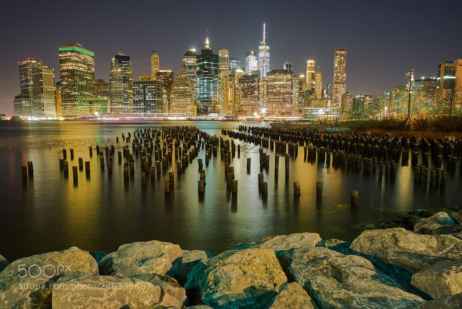 Sony a7 II sample photo. Manhattan skyline by night photography