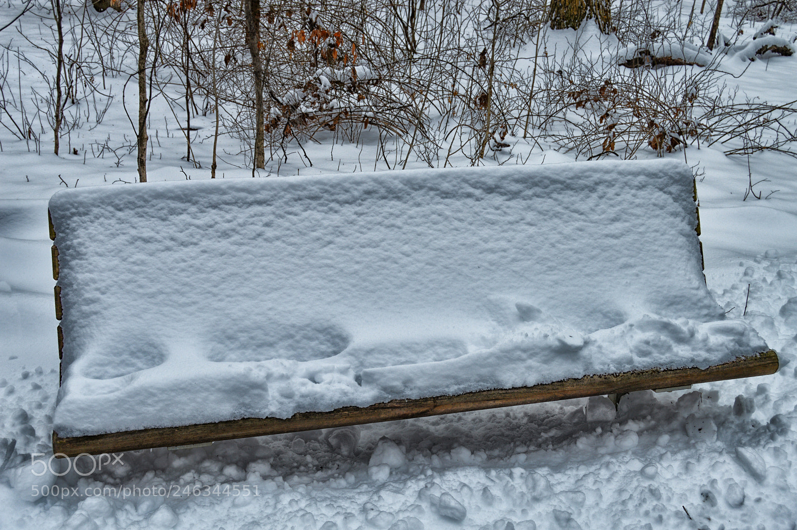 Nikon D3200 sample photo. Snow bench photography