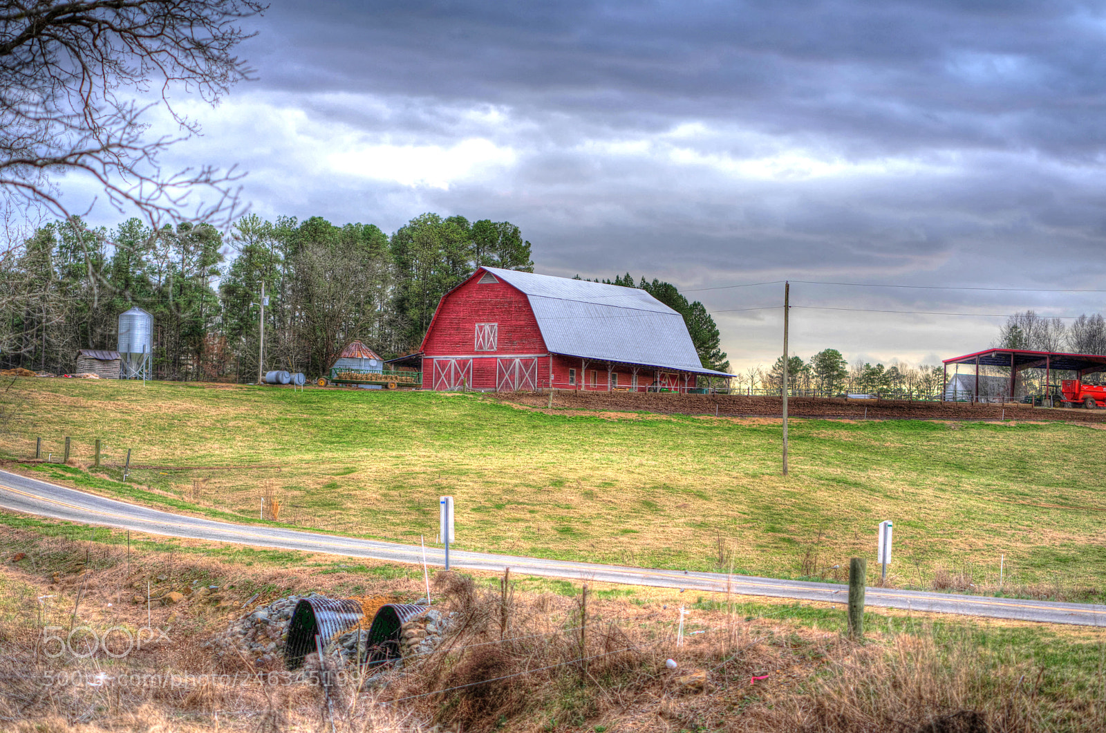 Sony a7 II sample photo. Storm over red barn photography