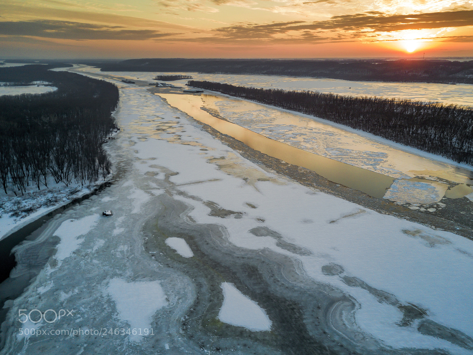 DJI FC220 sample photo. Winter sunset on the photography