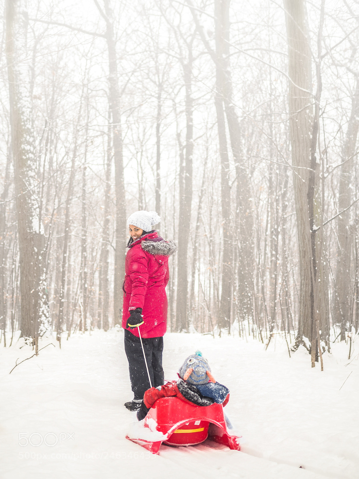 Olympus OM-D E-M10 sample photo. Sledding photography