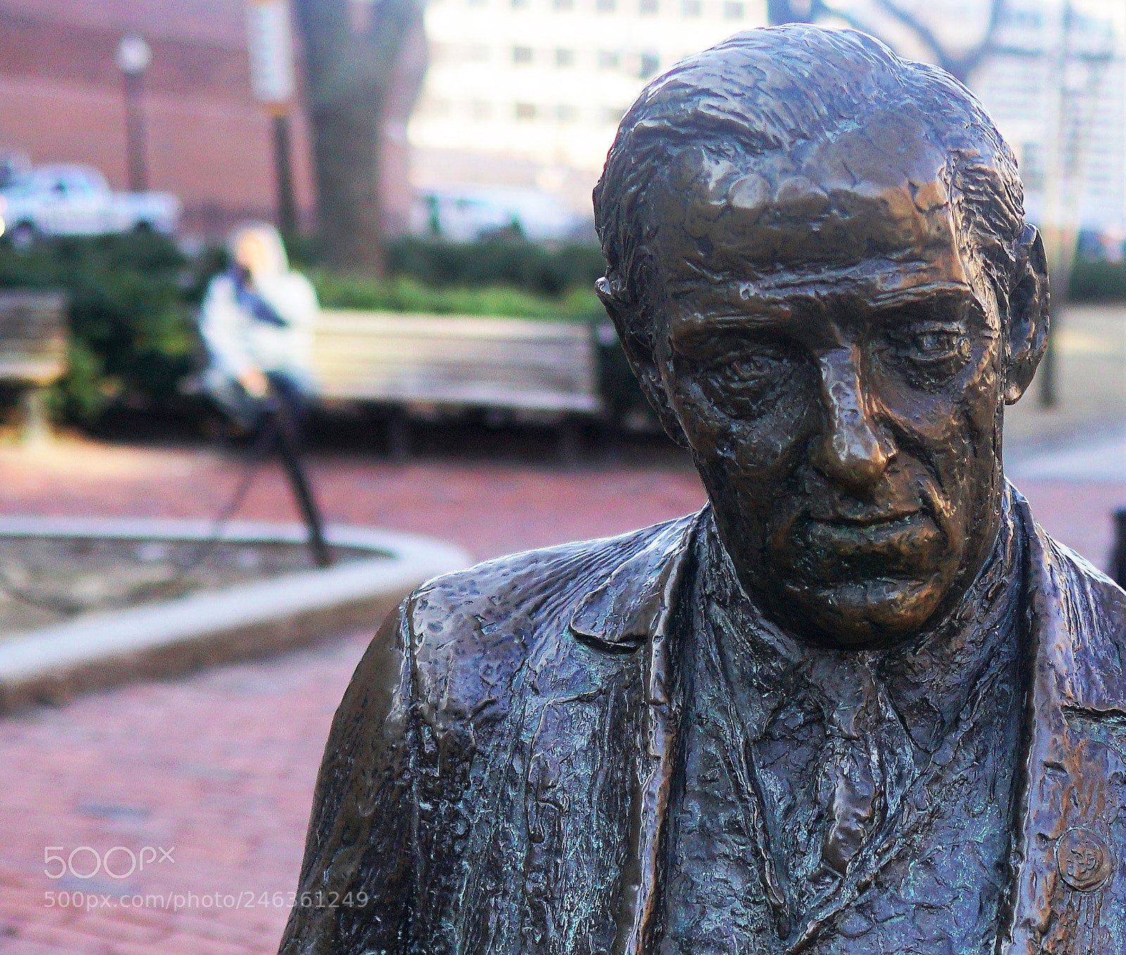 Sony a6500 sample photo. Boston's former mayor statue photography