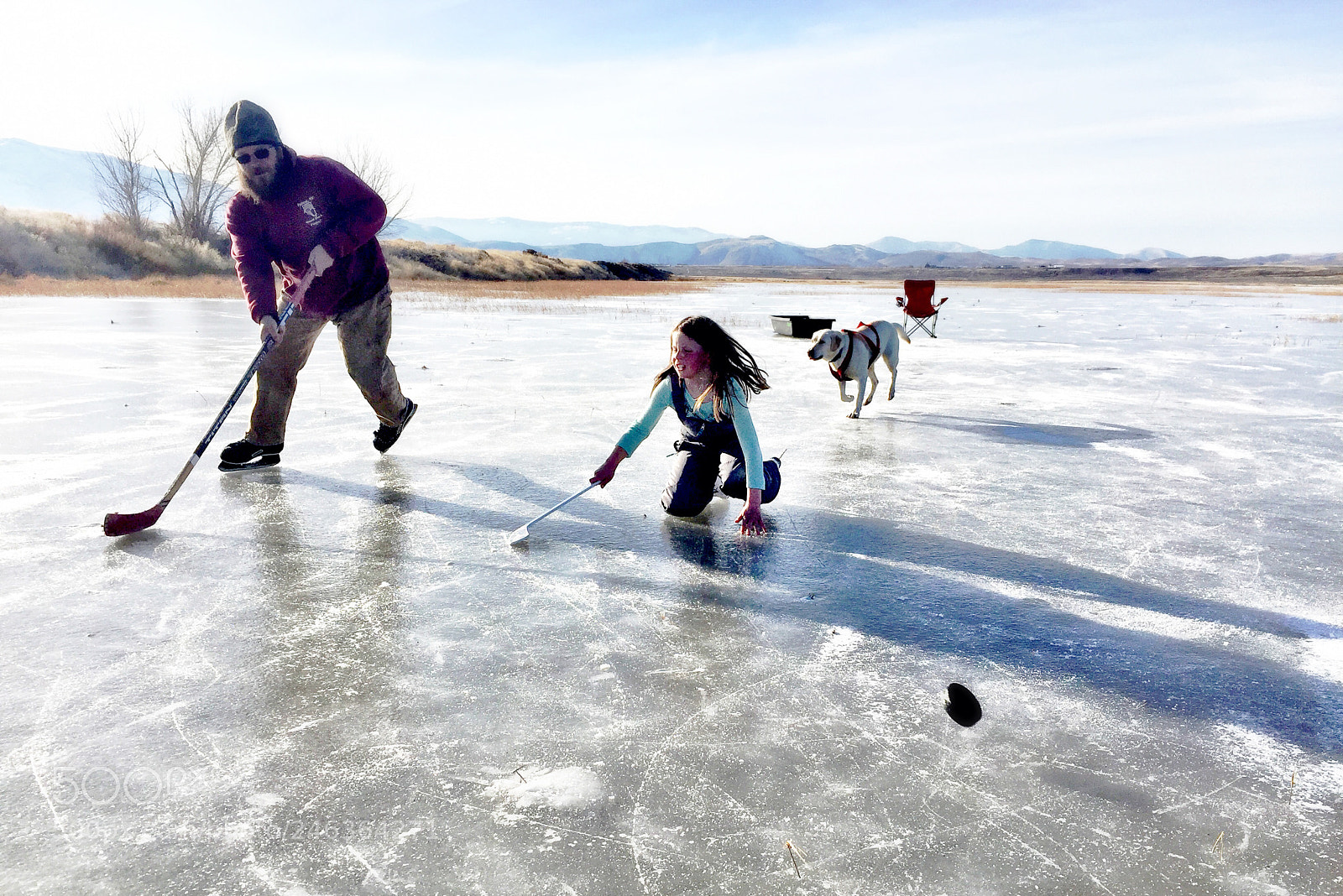 Apple iPhone 6 sample photo. Pond hockey photography
