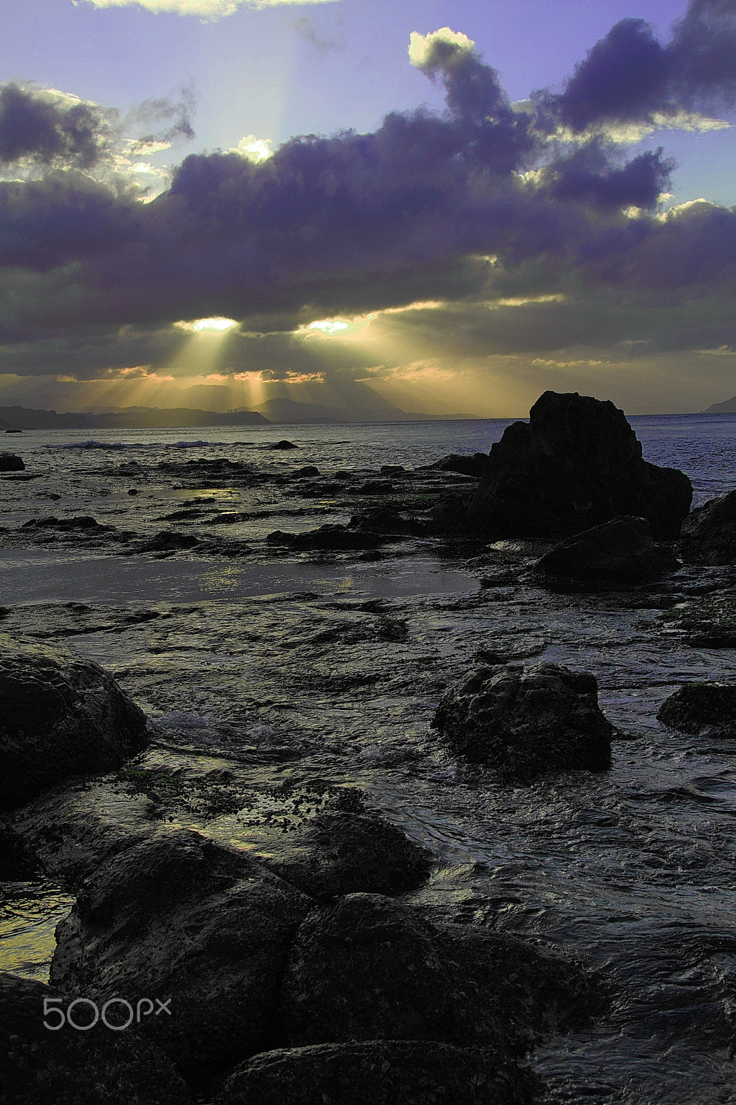Canon EOS 7D sample photo. Sunset light beaming through the dark clounds in the ne coast of taiwan photography
