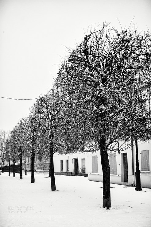 Fujifilm X-Pro1 sample photo. Puteaux / rue rabelais / neige photography