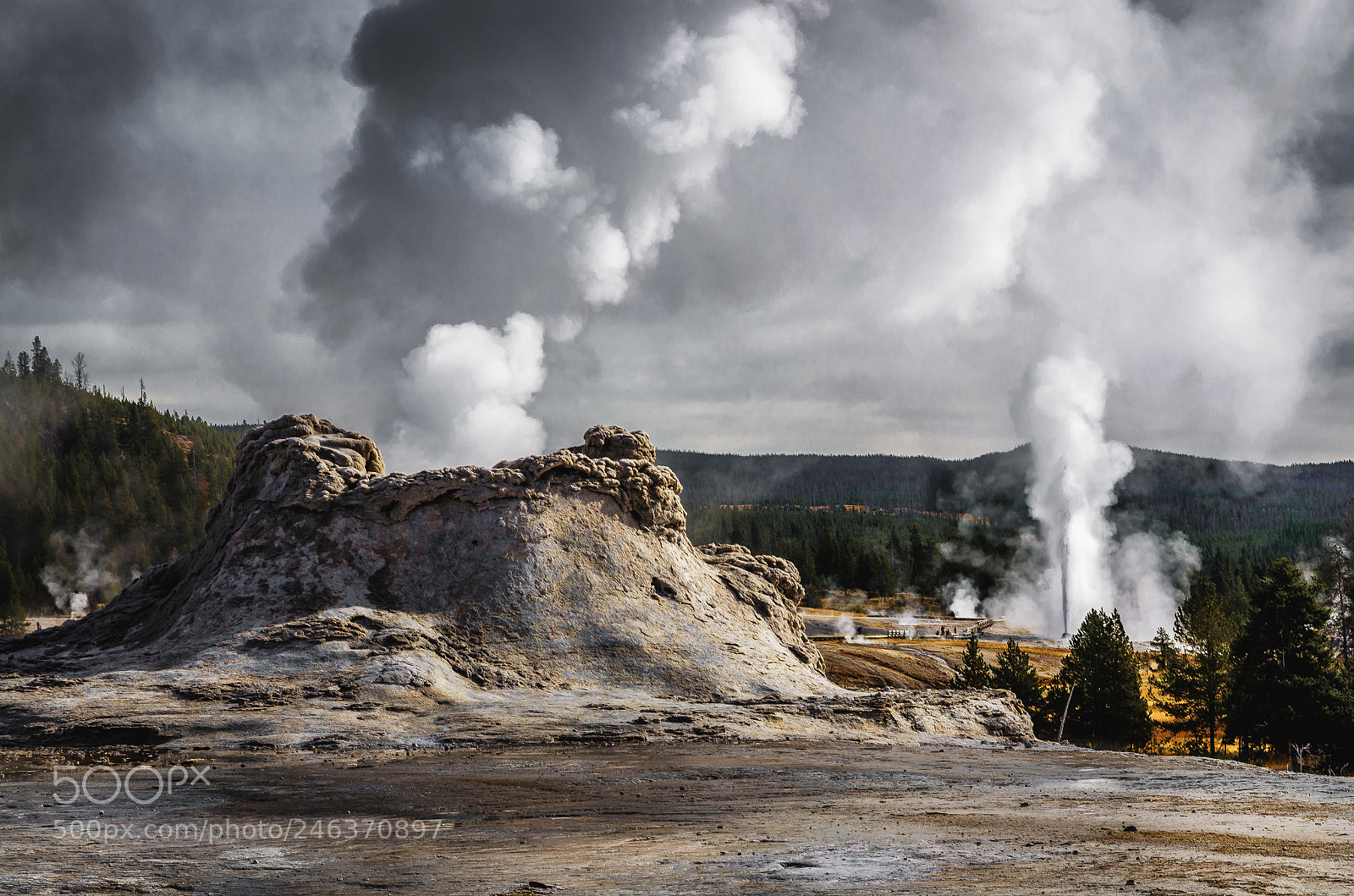 Nikon D5100 sample photo. Castle & old faithful geysers photography
