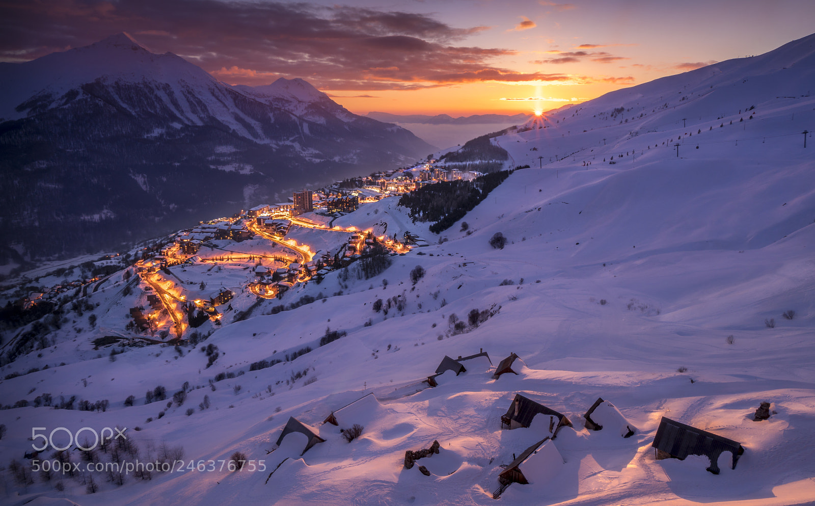 Sony a6500 sample photo. Skifield sunset photography