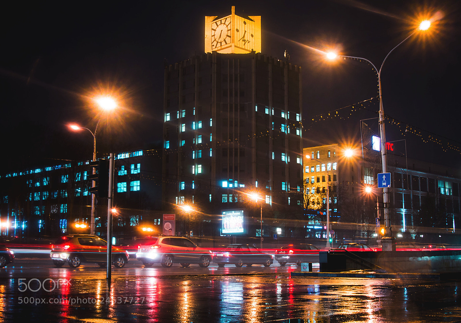 Canon EOS 60D sample photo. Night minsk,  watch factory photography