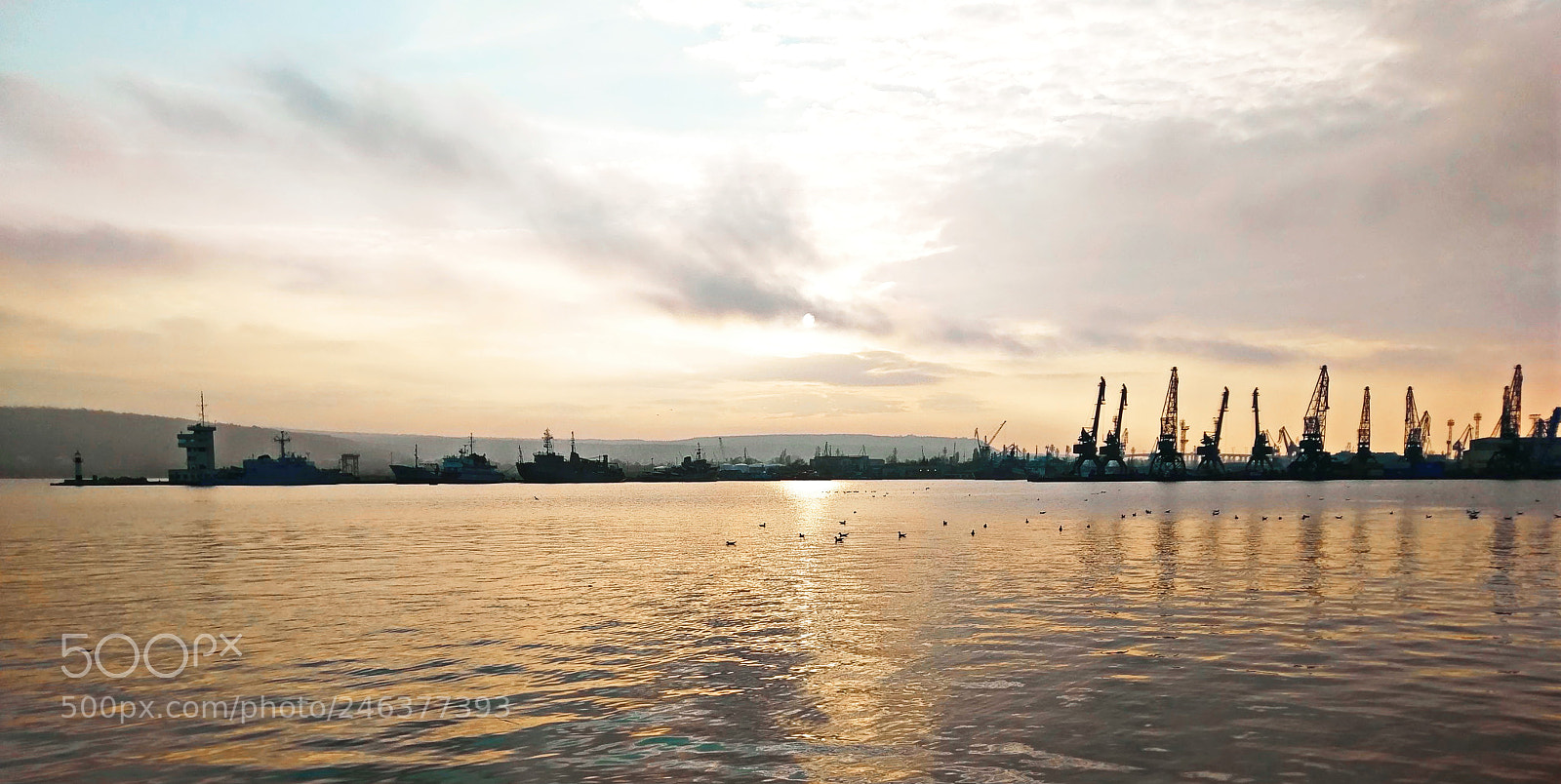 HTC 10 sample photo. Черное море - varna port sunset photography