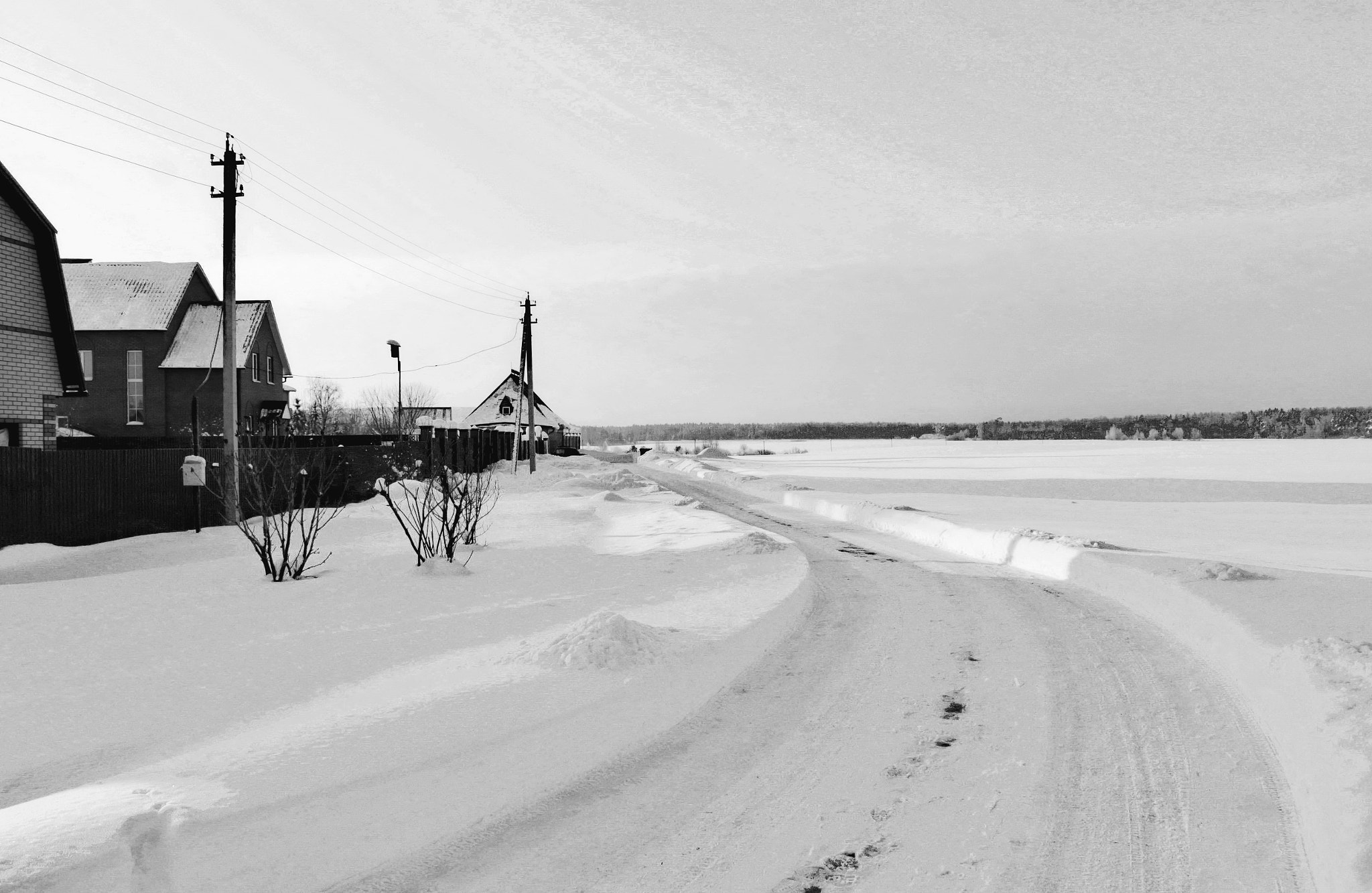 Canon EOS sample photo. Winter road photography