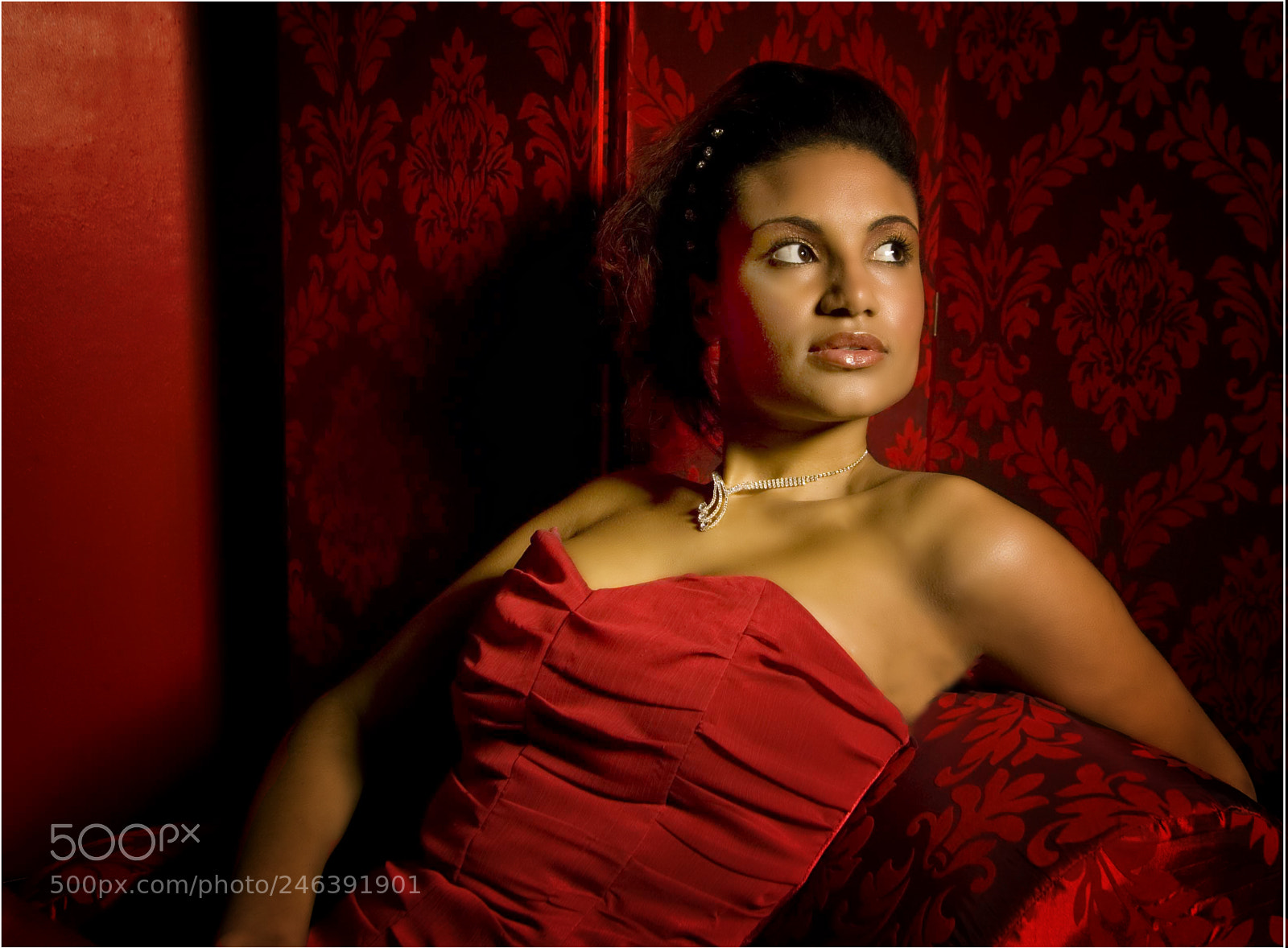 Canon EOS-1D Mark II sample photo. Red lady photography