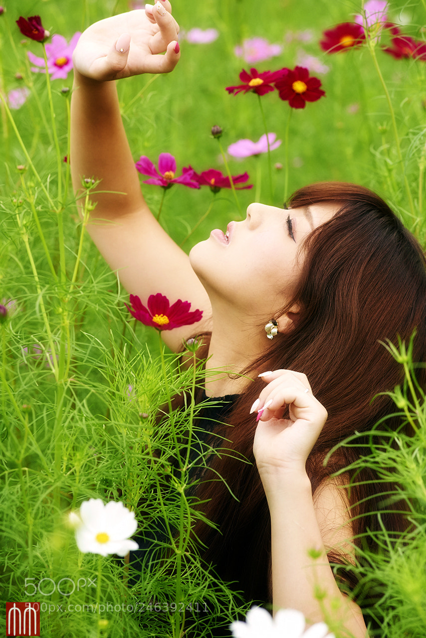 Nikon D810 sample photo. Yomi in flower garden photography
