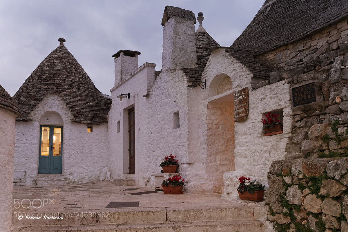 Nikon D610 sample photo. Alberobello trullo siamese photography