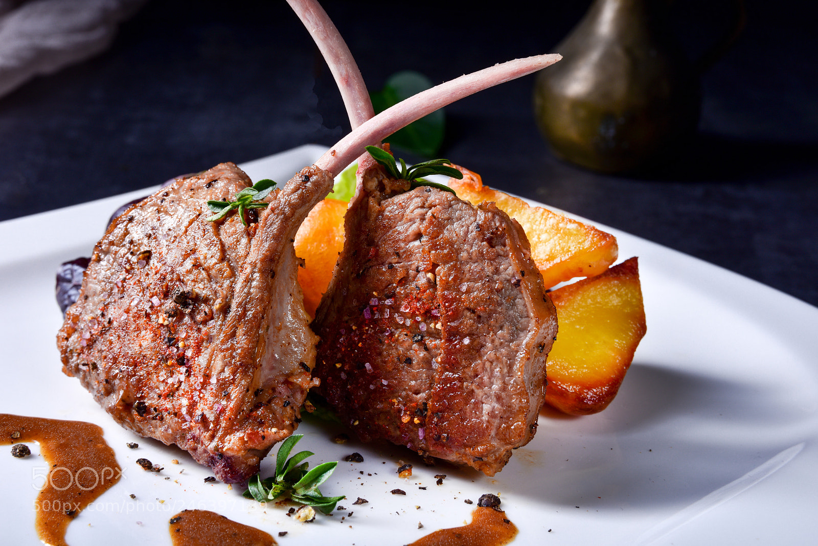 Nikon D810 sample photo. Grilled lamb chops with photography