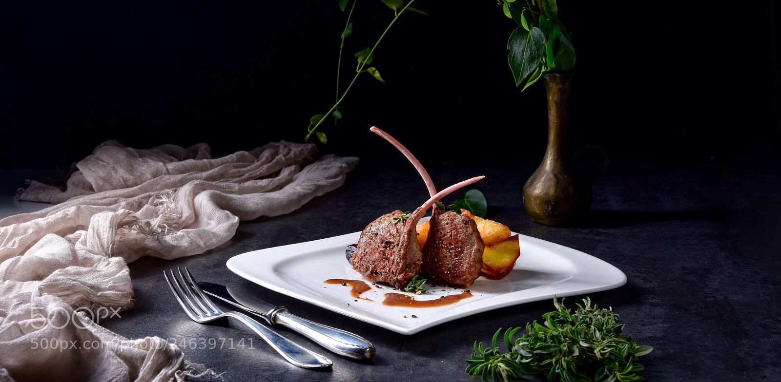 Nikon D810 sample photo. Grilled lamb chops with photography