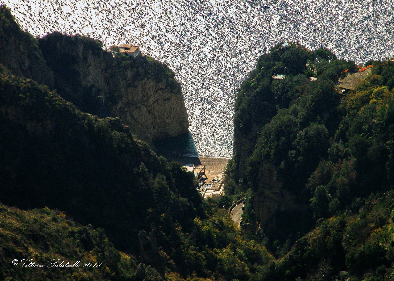 Fujifilm FinePix S2000HD sample photo. Spiaggetta in costiera amalfitana photography