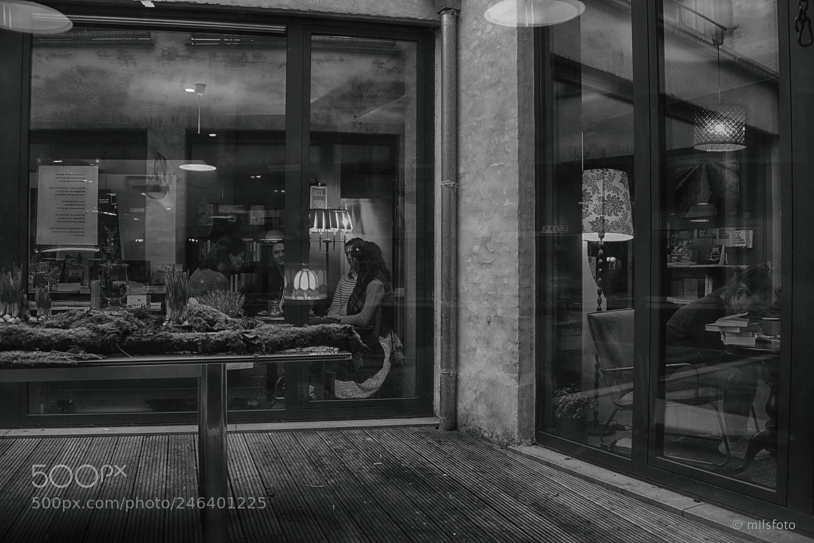 Nikon D810 sample photo. Drinking koffie between books photography