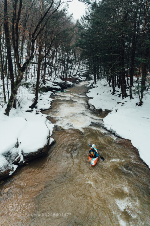Sony a6500 sample photo. Winter kayaking photography