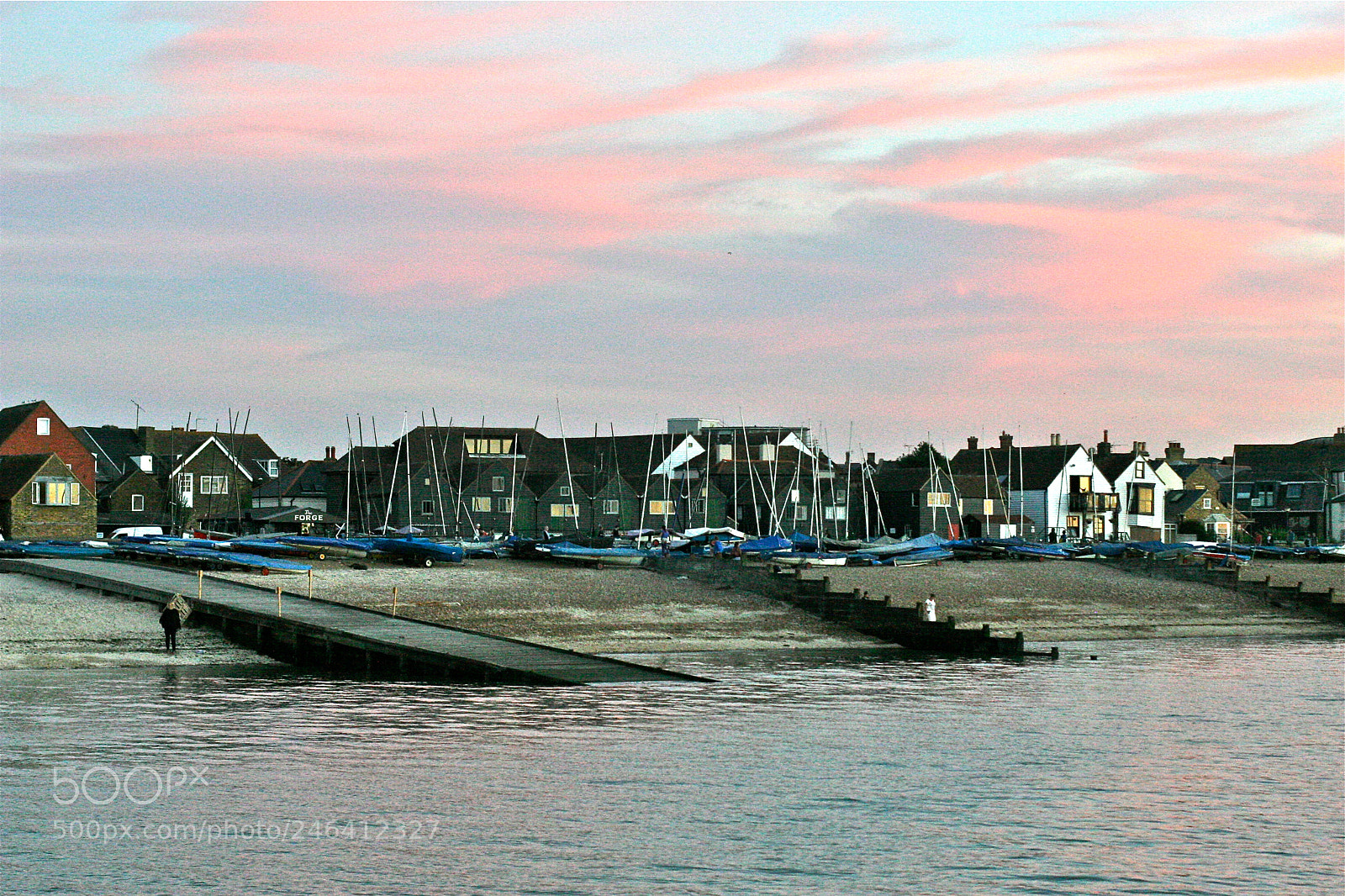Canon EOS 30D sample photo. Pink clouds over whitstable photography