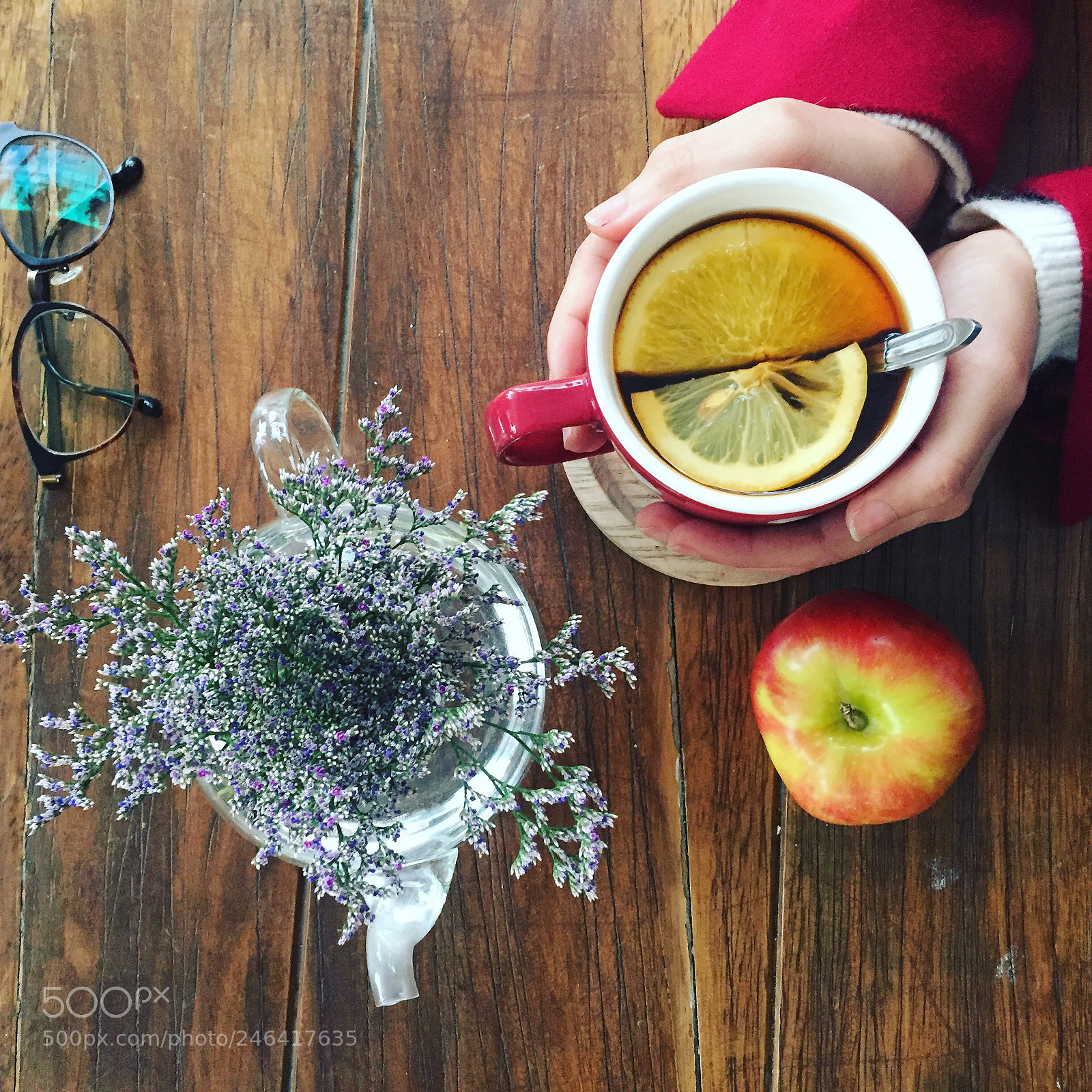 Apple iPhone 6 sample photo. Hot tea in winter photography