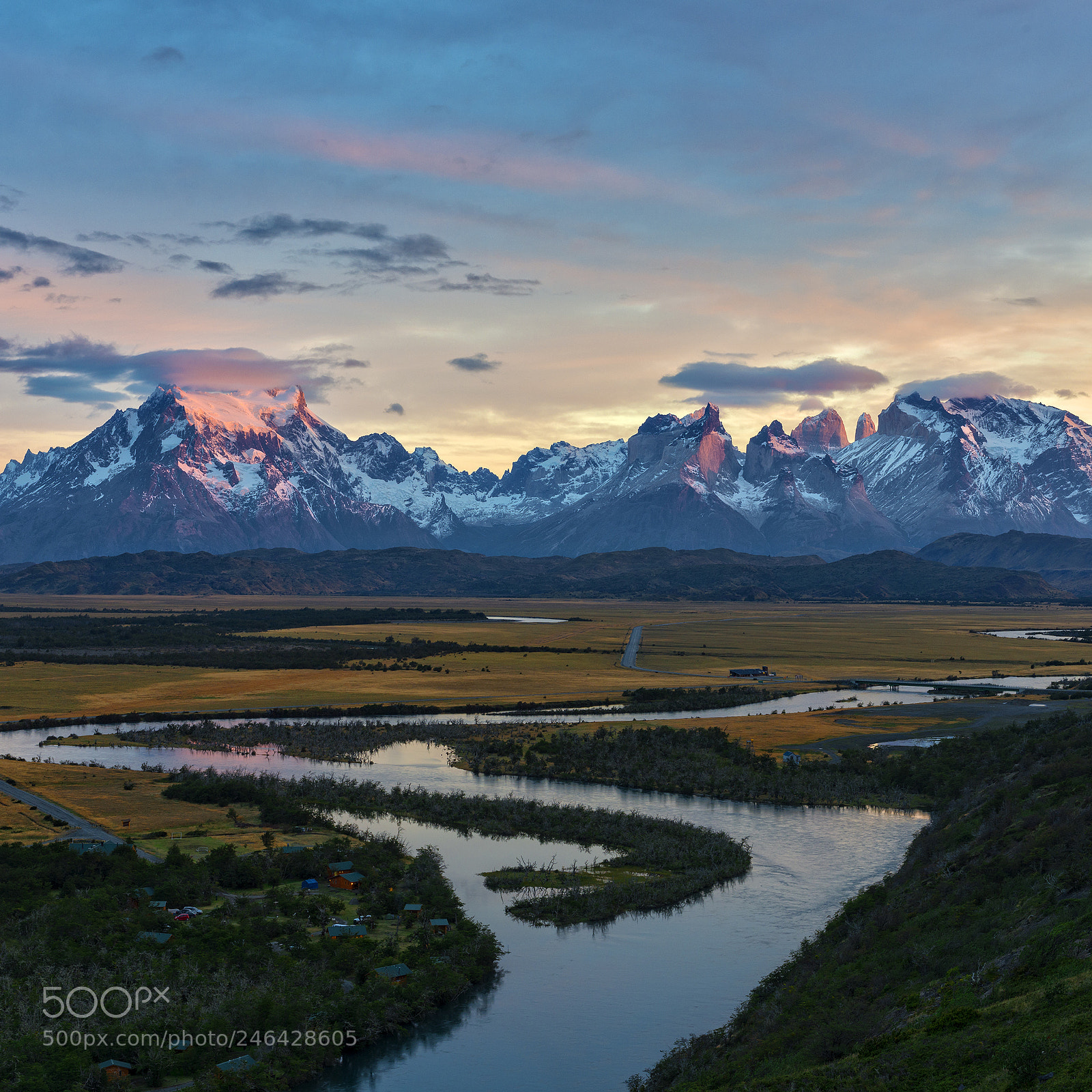 Nikon D800 sample photo. Sunrise over paine massif photography