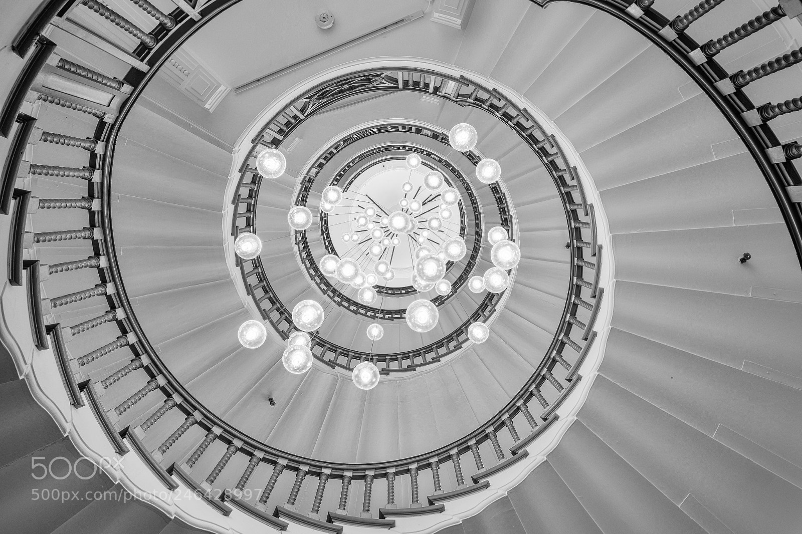 Fujifilm X-E1 sample photo. Spiral stairs & modern lighting photography