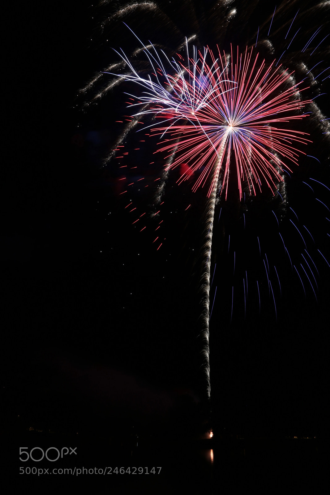 Canon EOS 6D + Canon EF 24-105mm F4L IS USM sample photo. Red fireball fireworks photography