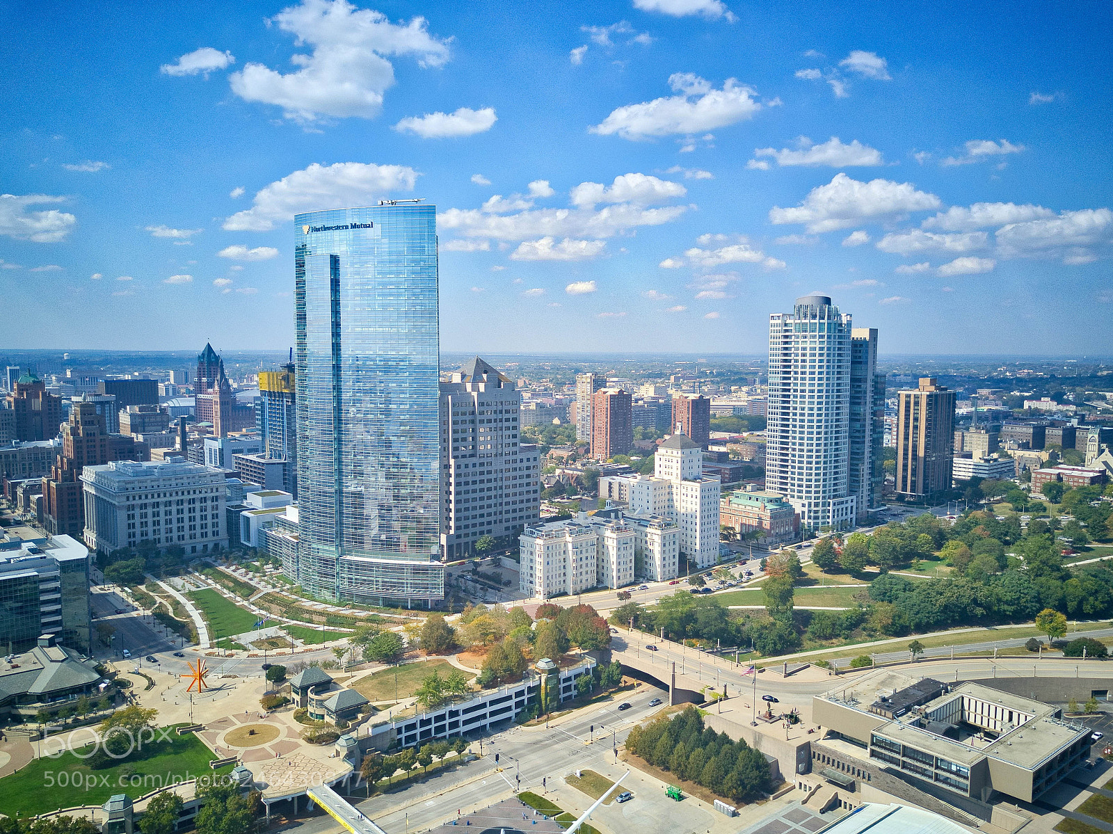 DJI FC220 sample photo. Milwaukee skyline photography