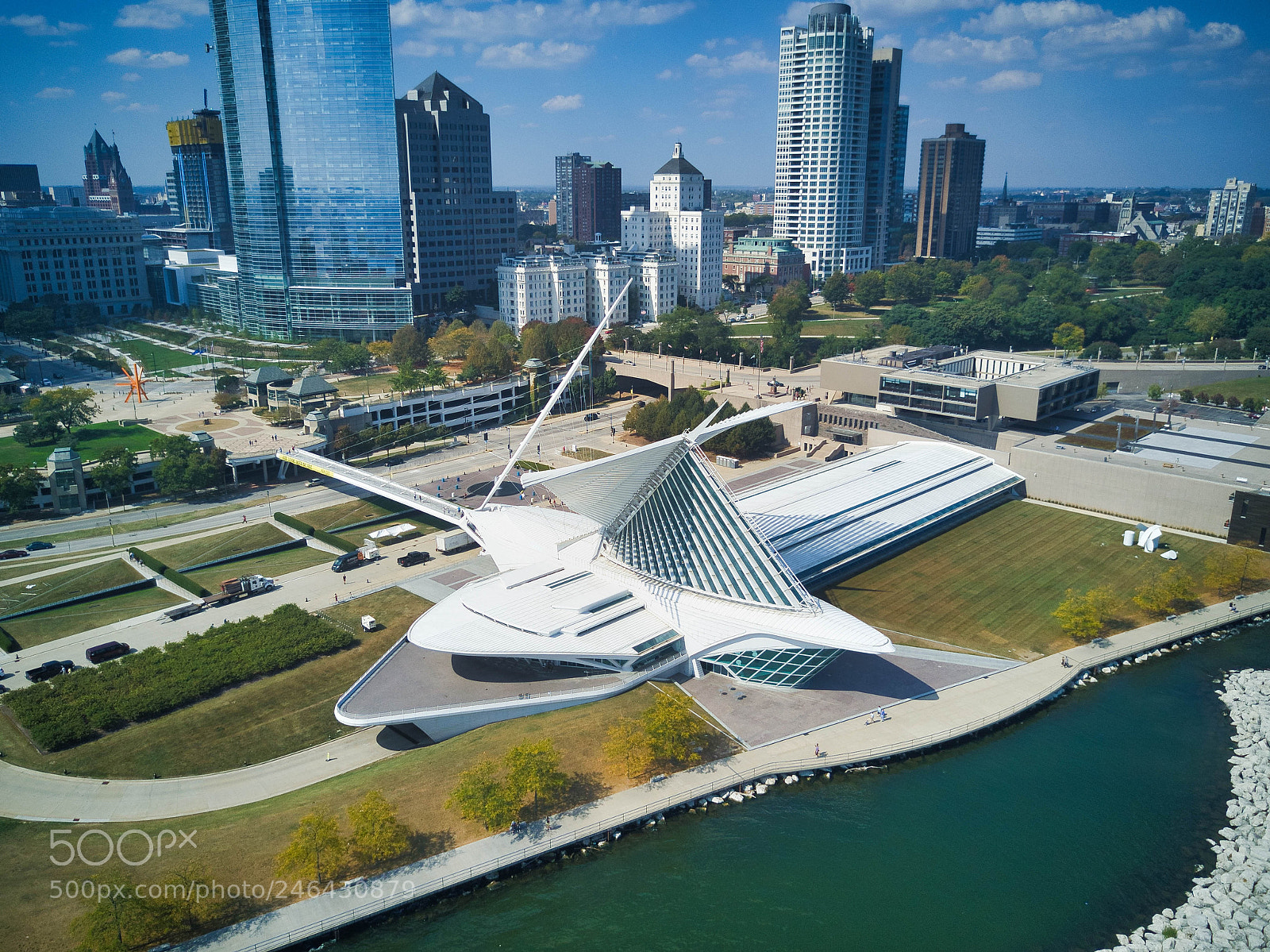 DJI FC220 sample photo. Milwaukee skyline photography