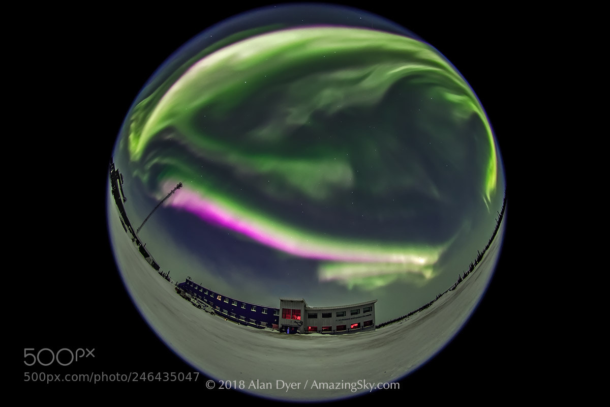 Canon EOS 6D Mark II sample photo. All-sky aurora with pink photography