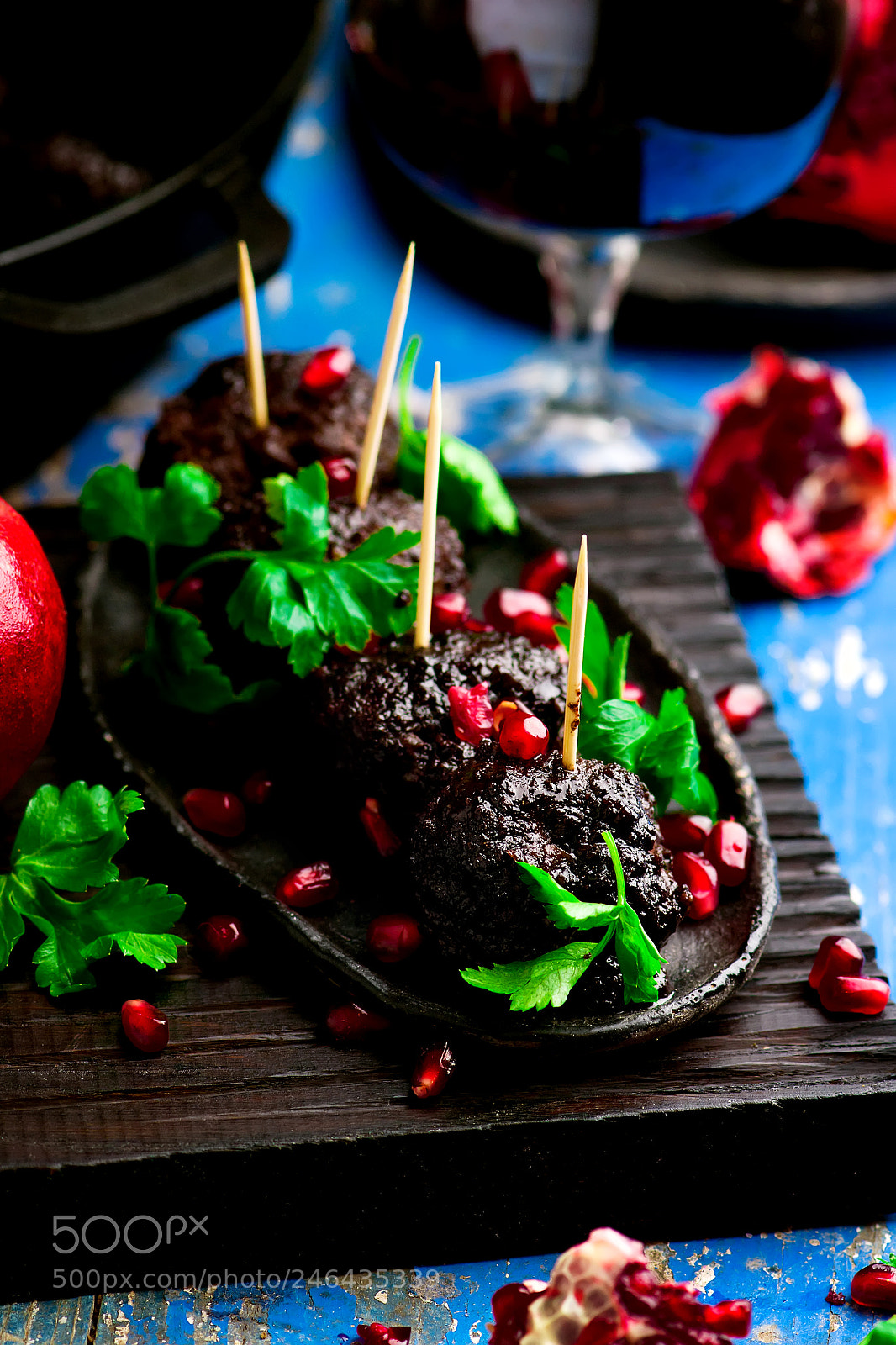 Nikon D3100 sample photo. Moroccan meatballs with pomegranate photography