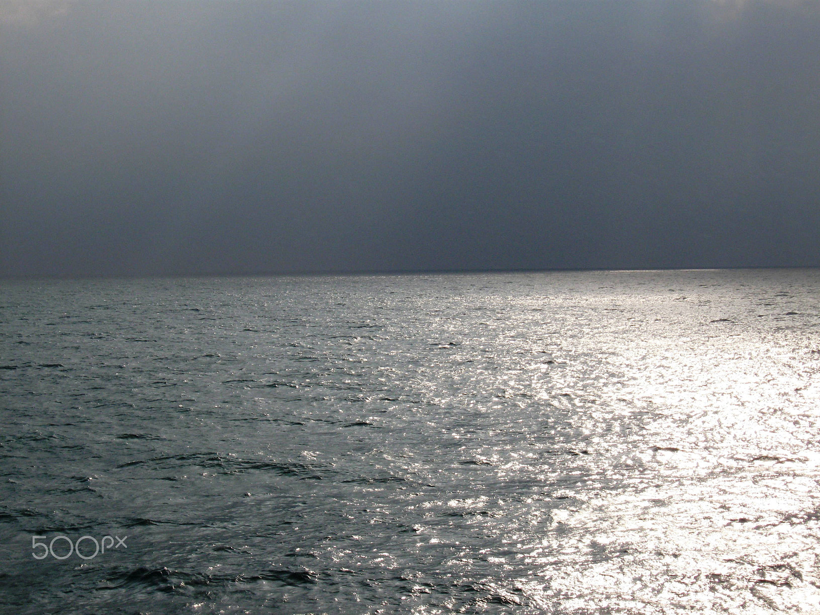 Canon PowerShot A580 sample photo. Sea with silver lines photography
