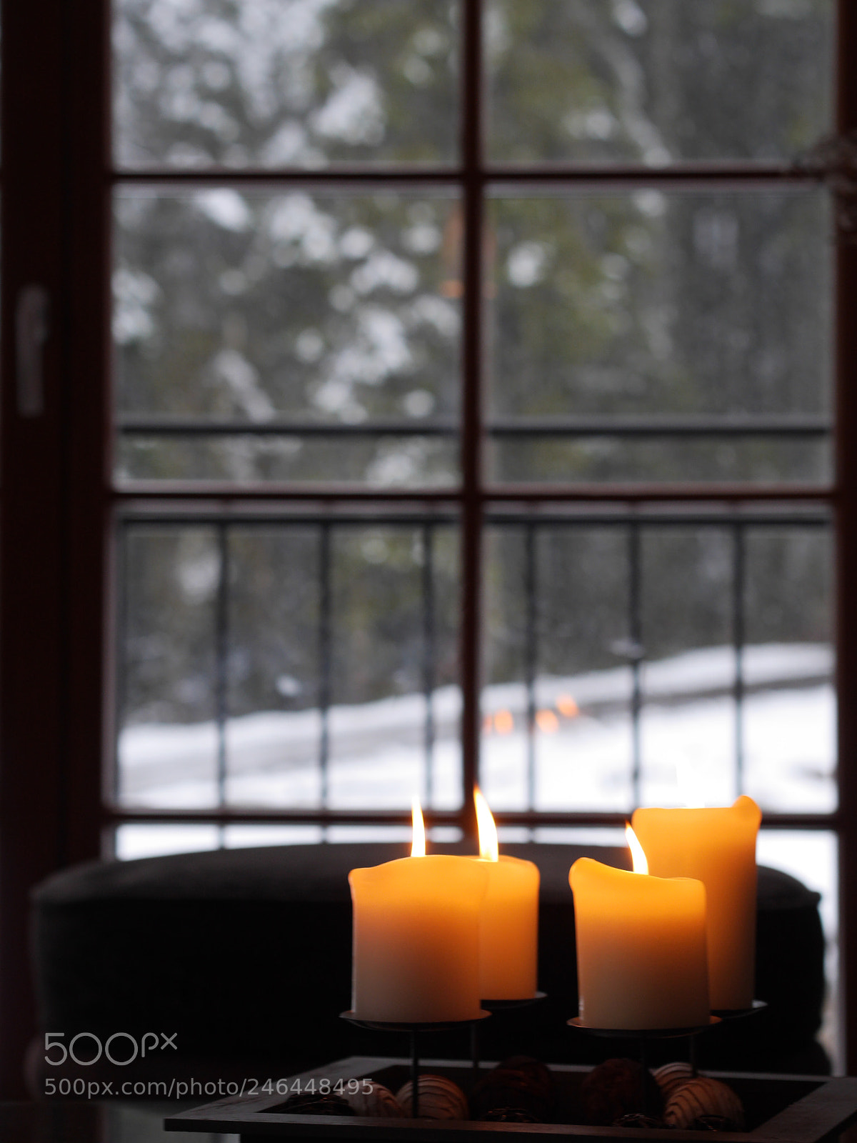 Panasonic Lumix DMC-GH3 sample photo. Four candles burning photography