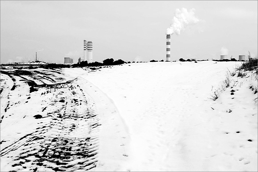 Nikon D610 sample photo. Factory in winter photography