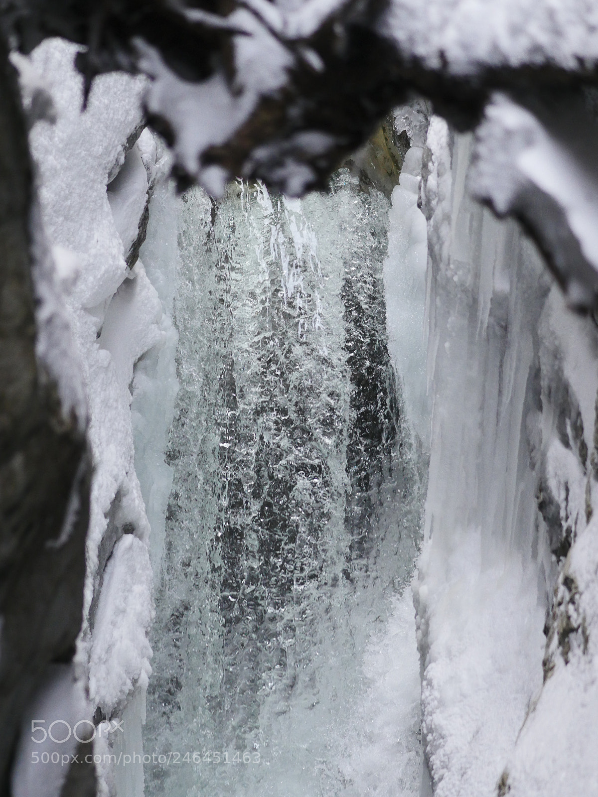Panasonic Lumix DMC-GH4 sample photo. Waterfall in wintertime photography