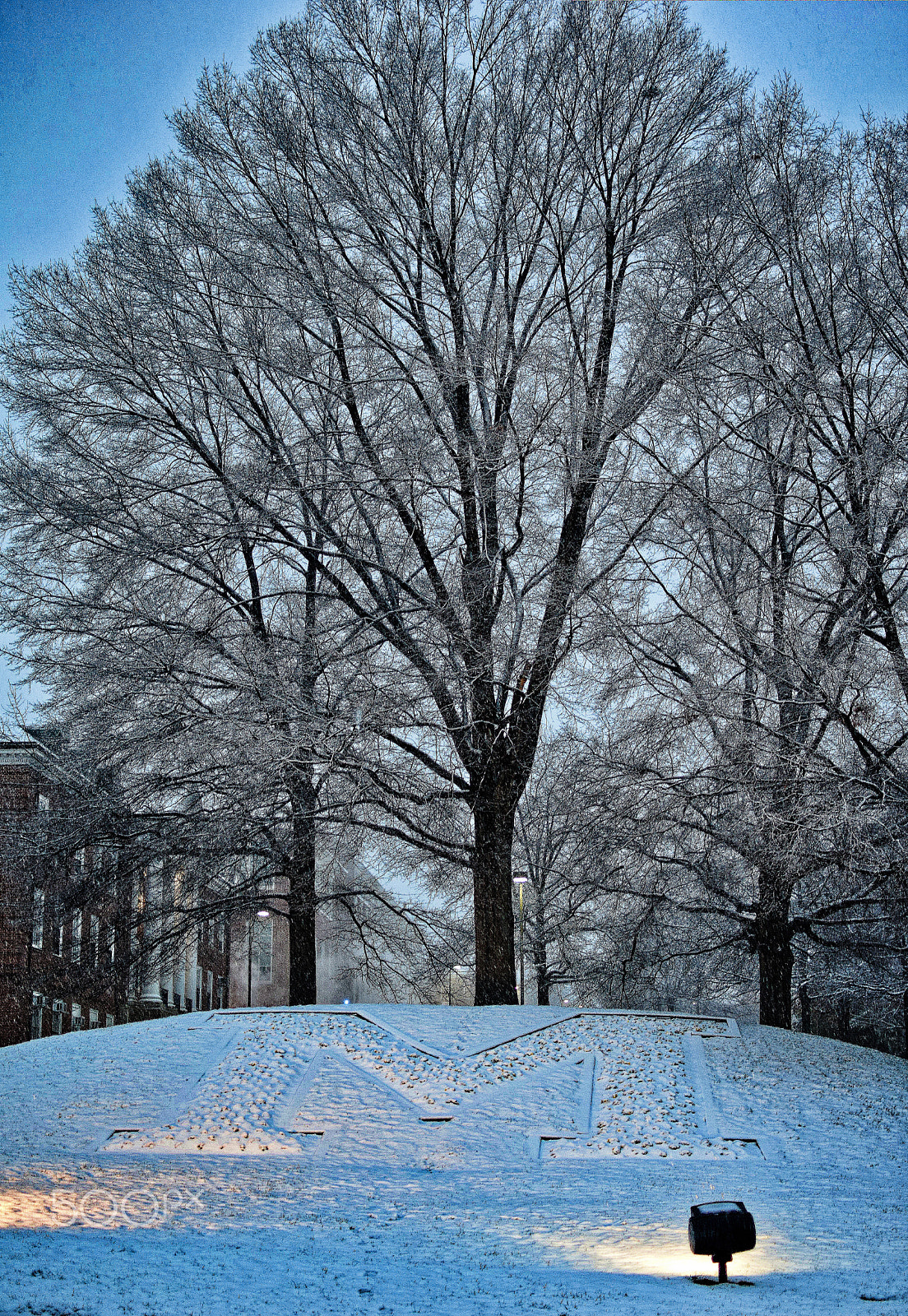 Nikon AF-S DX Nikkor 35mm F1.8G sample photo. Snowy day - m circle - university of maryland photography