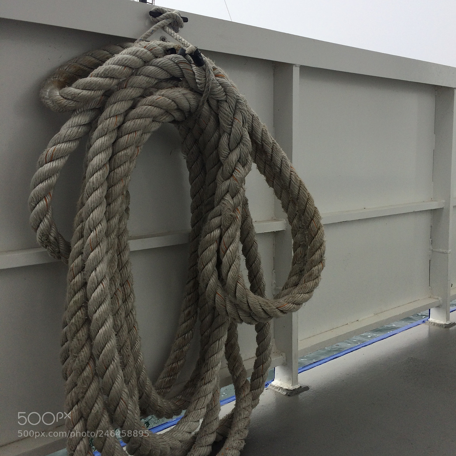 Apple iPhone 5s sample photo. Coiled boat rope photography