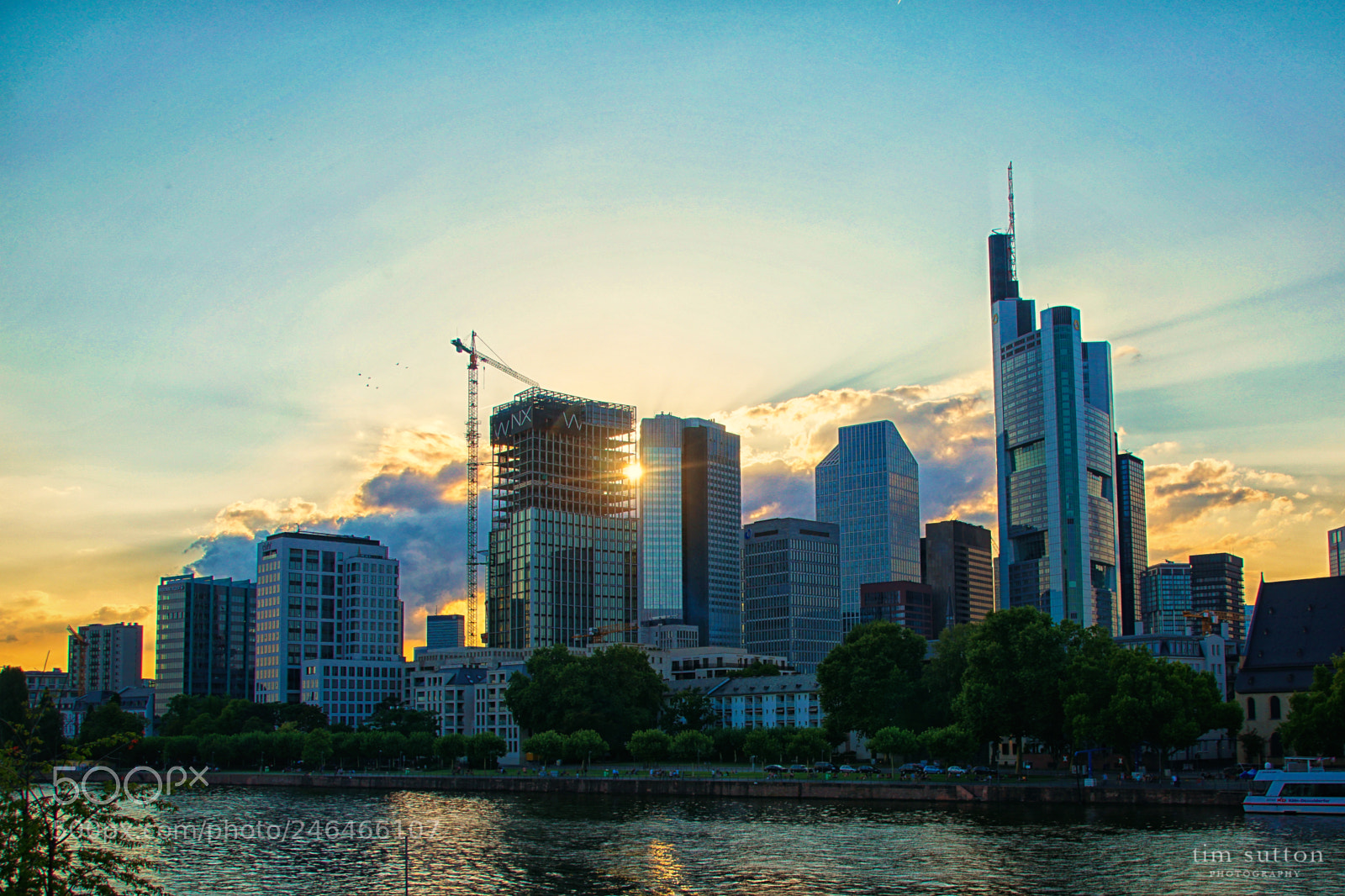 Sony ILCA-77M2 sample photo. Frankfurt at twilight photography