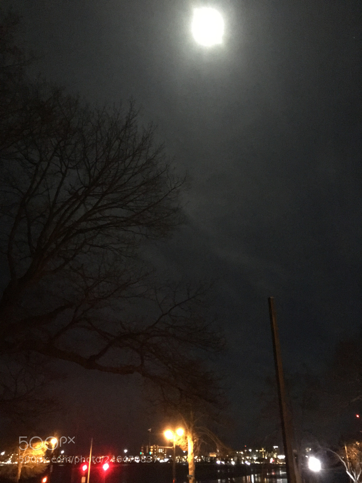 Apple iPhone 6s Plus sample photo. Blue moon cityscape photography