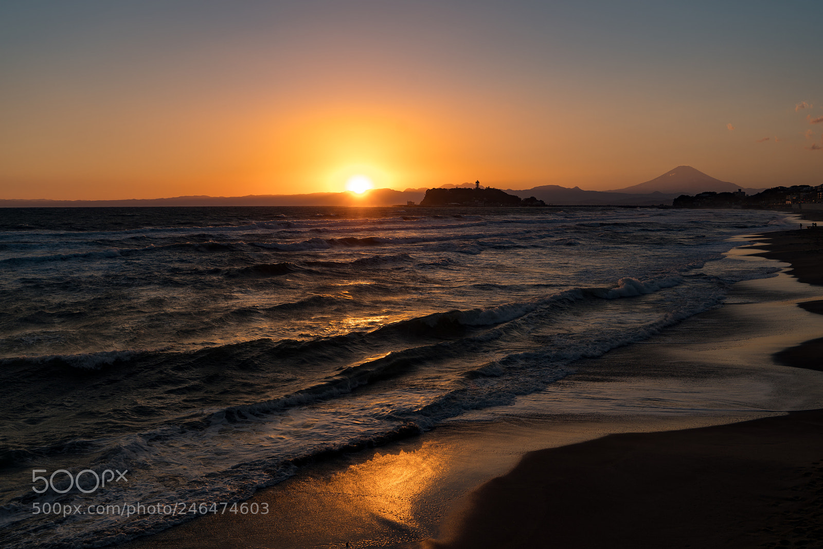 Sony a7R II sample photo. Mount fuji and enoshima photography
