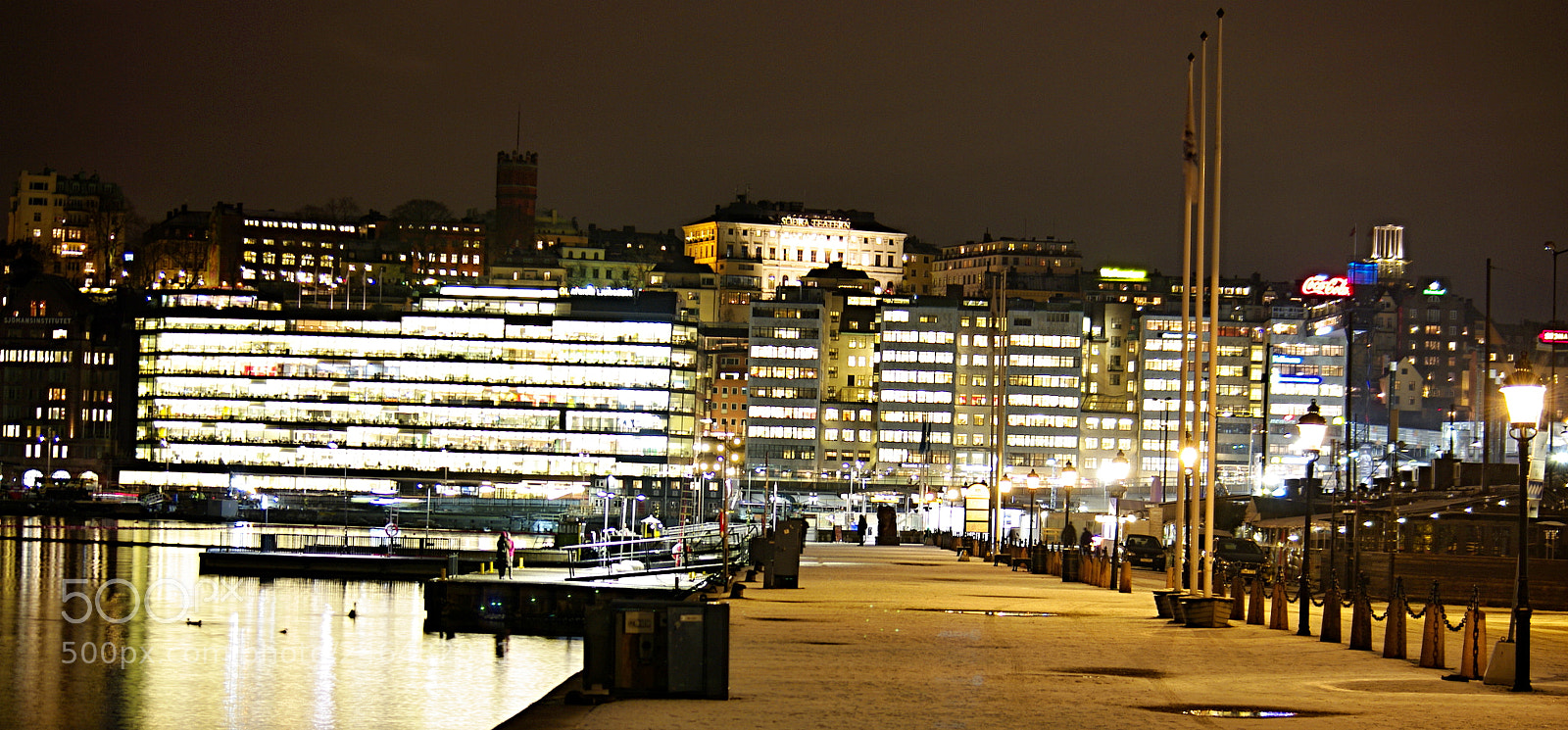 Pentax K20D sample photo. Stockholm night photography