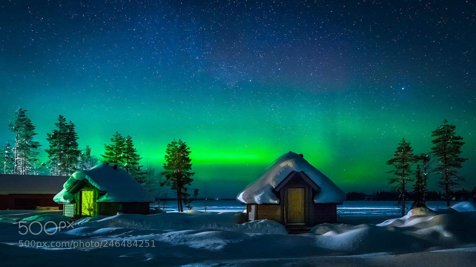 Pentax K-1 sample photo. Two huts illuminated by photography