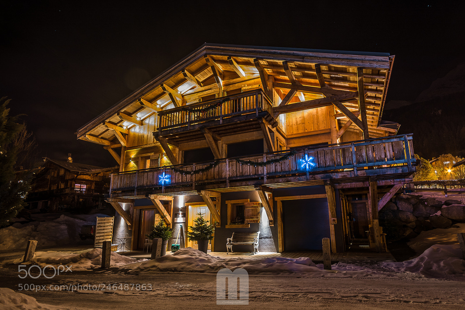 Nikon D7100 sample photo. Chalet in the night photography