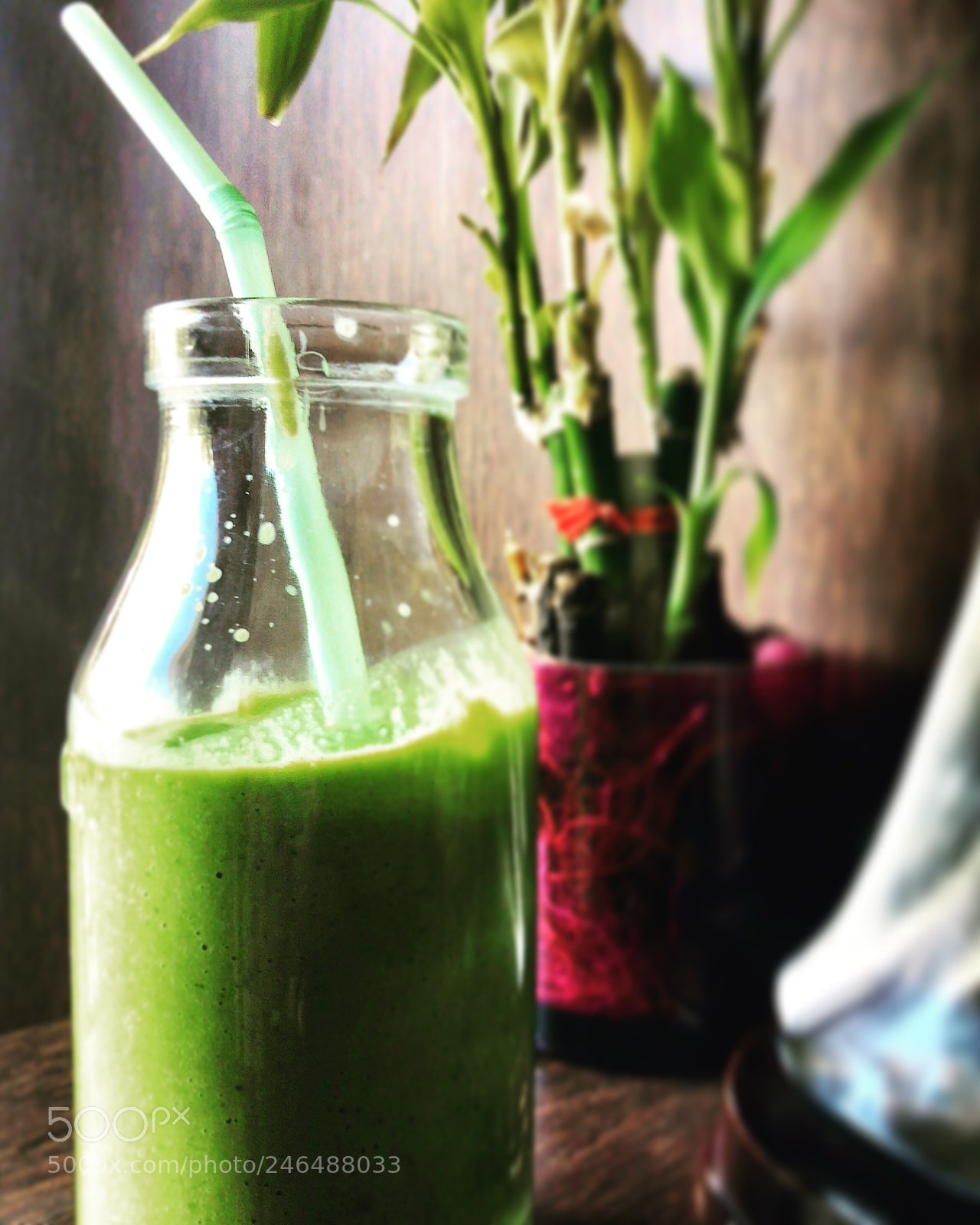 Apple iPhone 8 sample photo. Avacado kale smoothie photography