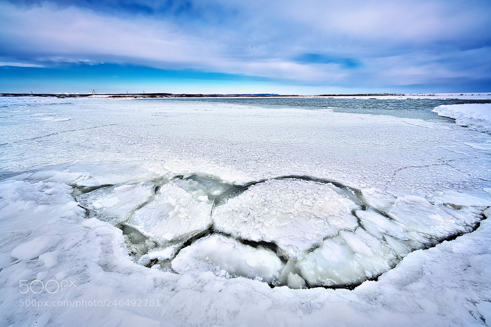 Sony a7R III sample photo. Frozen river photography