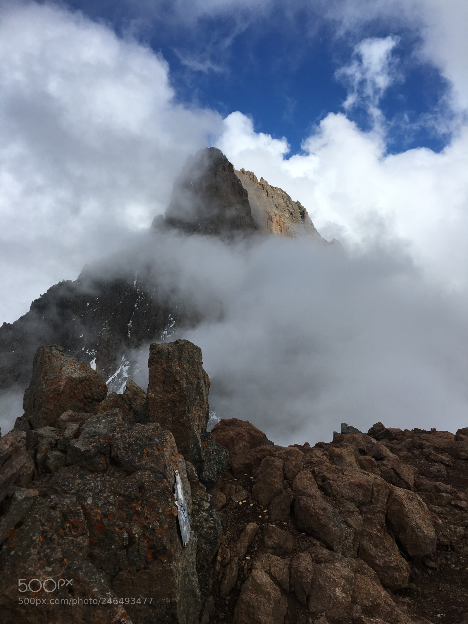 Apple iPhone 6s sample photo. Mt. kenya peeking through photography