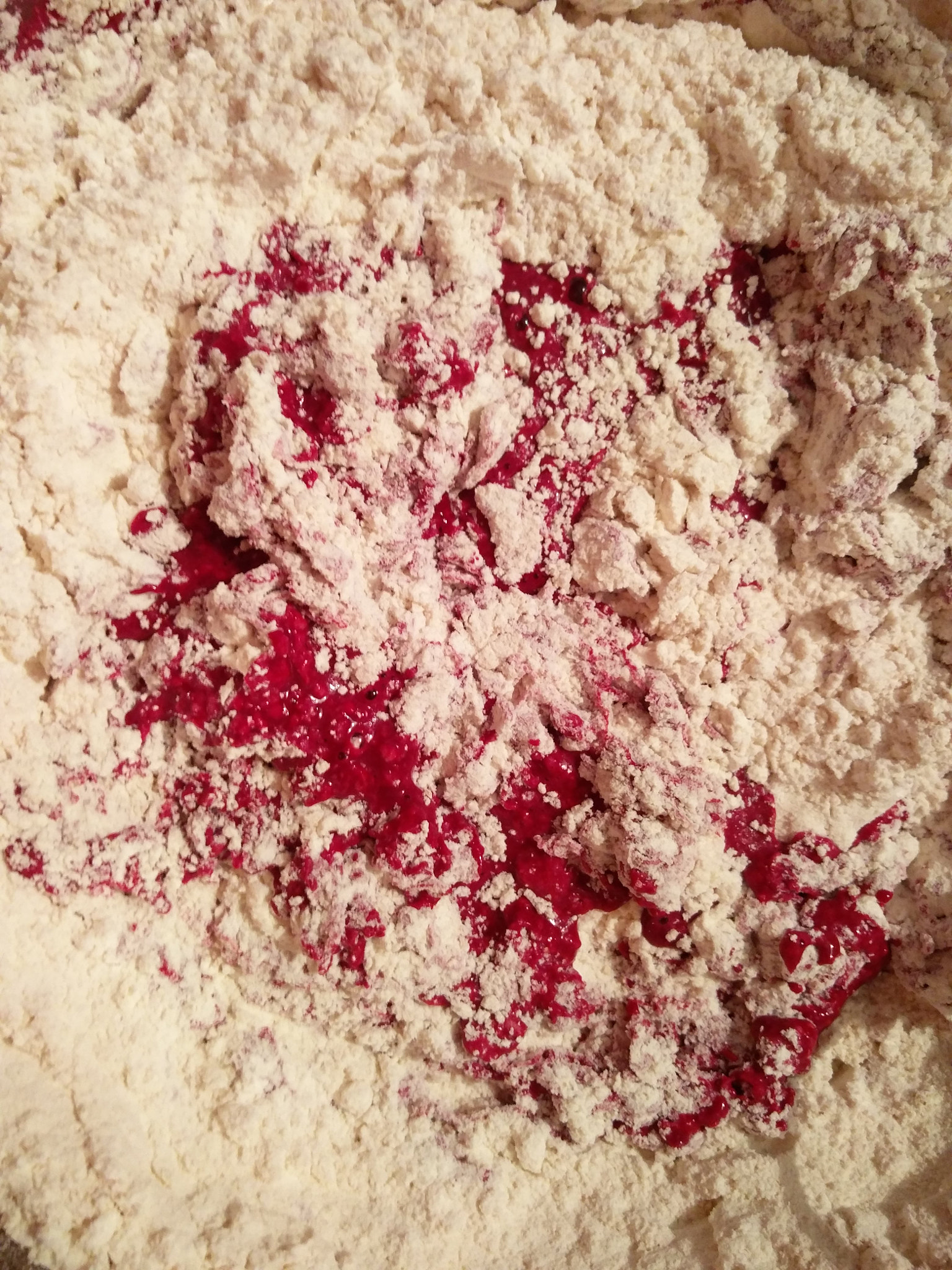 OnePlus 2 sample photo. Sourdough with beetroot in progress photography
