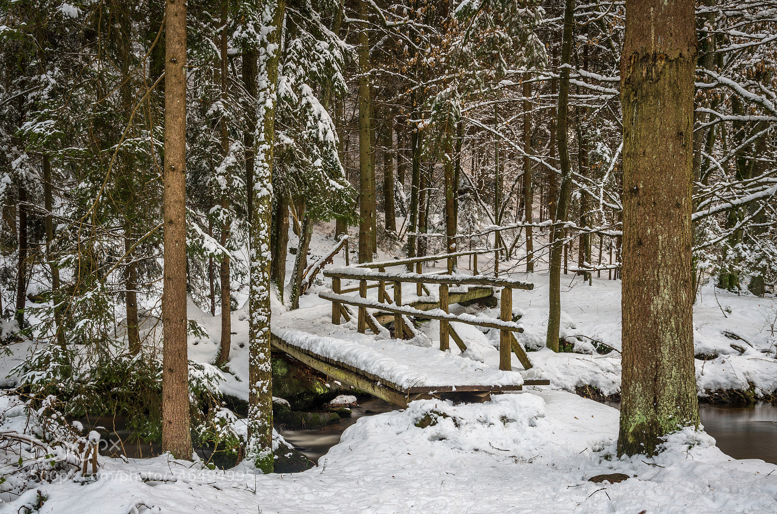 Pentax K-5 sample photo. Wooden bridge in winter photography
