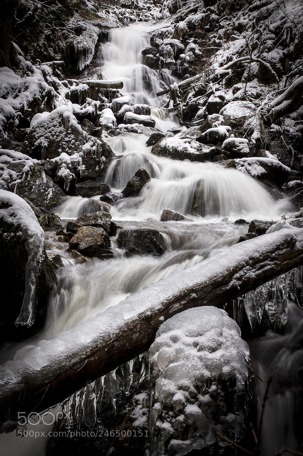 Canon EOS 7D Mark II sample photo. Waterfall winter photography